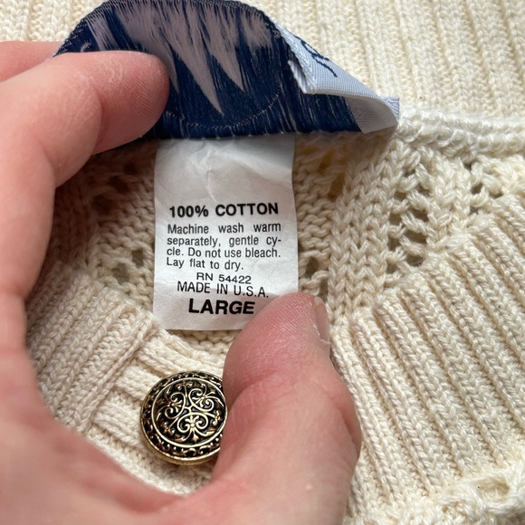 NWT 70s Vintage Bay Point Threads Textured Short Sleeve Knit Sweater size L - Picture 5 of 10